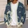 Indigo Ocean Waves and Snowy Peaks for Relaxed Coastal Weekend Layering Outfits All-over Print Knitted Cardigan - 5