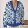 Blue Botanical Blooms For Relaxed Everyday Layering, Weekend Strolls, And Garden Lovers All-over Print Knitted Cardigan - 2