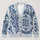 Navy Ornamental Medallion for Relaxed Spring Layering and Effortless Bohemian Style All-over Print Knitted Cardigan - 1