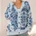 Navy Ornamental Medallion for Relaxed Spring Layering and Effortless Bohemian Style All-over Print Knitted Cardigan - 4