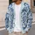 Navy Ornamental Medallion for Relaxed Spring Layering and Effortless Bohemian Style All-over Print Knitted Cardigan - 5