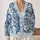 Navy Ornamental Medallion for Relaxed Spring Layering and Effortless Bohemian Style All-over Print Knitted Cardigan - 2