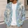Blue Cream Floral Blooms for Relaxed Layering and Everyday Cottage Style All-over Print Knitted Cardigan - 5