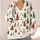 Hand-Painted Christmas Trees for Festive Winter Layering and Youthful Holiday Style All-over Print Knitted Cardigan - 4