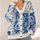 Blue And White Floral Patchwork Blooms For Relaxed Everyday Layering And Cottage Women All-over Print Knitted Cardigan - 4
