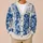 Blue And White Floral Patchwork Blooms For Relaxed Everyday Layering And Cottage Women All-over Print Knitted Cardigan - 6