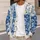 Blue And White Floral Patchwork Blooms For Relaxed Everyday Layering And Cottage Women All-over Print Knitted Cardigan - 5