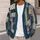 Navy Beige Geometric Patchwork for Relaxed Weekend Layering and Modern Art Lovers All-over Print Knitted Cardigan - 5