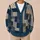 Navy Beige Geometric Patchwork for Relaxed Weekend Layering and Modern Art Lovers All-over Print Knitted Cardigan - 6