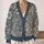 Blue Gray Paisley Florals For Office Layers And Relaxed Weekend Travel Wardrobes All-over Print Knitted Cardigan - 2