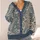 Blue Gray Paisley Florals For Office Layers And Relaxed Weekend Travel Wardrobes All-over Print Knitted Cardigan - 4