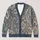 Blue Gray Paisley Florals For Office Layers And Relaxed Weekend Travel Wardrobes All-over Print Knitted Cardigan - 1