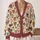 Colorful Hand-Drawn Heart Motifs for Romantic Everyday Layering and Creative Women All-over Print Knitted Cardigan - 2