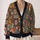 Women's Colorful Floral Square Motifs for Casual Layering and Boho Weekend Style All-over Print Knitted Cardigan - 2
