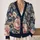Baroque Floral Medallion Navy Layering Style for Romantic Everyday Wardrobe Dressing All-over Print Knitted Cardigan - 2
