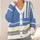 Periwinkle Blue and Ivory Striped Layers for Relaxed Everyday Weekend Outfits and Travel All-over Print Knitted Cardigan - 4