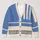 Periwinkle Blue and Ivory Striped Layers for Relaxed Everyday Weekend Outfits and Travel All-over Print Knitted Cardigan - 1