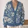 Blue Botanical Blooms for Relaxed Weekend Layering and Garden Strolls, Women’s Style All-over Print Knitted Cardigan - 2
