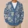 Blue Botanical Blooms for Relaxed Weekend Layering and Garden Strolls, Women’s Style All-over Print Knitted Cardigan - 6