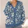 Blue Botanical Blooms for Relaxed Weekend Layering and Garden Strolls, Women’s Style All-over Print Knitted Cardigan - 4