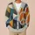 Color Block Peace Motif For Relaxed Spring Layering, Creative Everyday Wardrobe Style All-over Print Knitted Cardigan - 6
