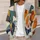 Color Block Peace Motif For Relaxed Spring Layering, Creative Everyday Wardrobe Style All-over Print Knitted Cardigan - 5