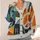 Color Block Peace Motif For Relaxed Spring Layering, Creative Everyday Wardrobe Style All-over Print Knitted Cardigan - 4
