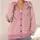 Vintage Pink Rose Floral Everyday Layering Style for Women, Romantic Boho Gift Idea All-over Print Knitted Cardigan - 4