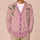 Vintage Pink Rose Floral Everyday Layering Style for Women, Romantic Boho Gift Idea All-over Print Knitted Cardigan - 6