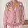 Vintage Pink Rose Floral Everyday Layering Style for Women, Romantic Boho Gift Idea All-over Print Knitted Cardigan - 2