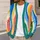 Rainbow Wave Stripes for Colorful Layering and Relaxed Weekend Streetwear Outfits All-over Print Knitted Cardigan - 5
