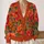 Vibrant Orange Floral Blooms For Colorful Everyday Layering And Garden Gatherings All-over Print Knitted Cardigan - 2