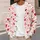 Red Pink Heart Motif Valentine's Day Casual Layering For Women, Date Nights And More All-over Print Knitted Cardigan - 5