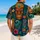 Colorful Tiki Masks and Tropical Flowers for Beach Vacations, Men’s Summer Style Hawaiian Shirt - 2