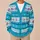 Turquoise Fair Isle Florals for Cozy Autumn Layering, Women’s Nordic Holiday Style All-over Print Knitted Cardigan - 6