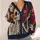 Colorful Sugar Skull Skeleton With Floral Fiesta Details For Halloween Fall Layering All-over Print Knitted Cardigan - 4