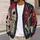 Colorful Sugar Skull Skeleton With Floral Fiesta Details For Halloween Fall Layering All-over Print Knitted Cardigan - 5