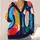 Colorful Abstract Geometric Circles For Casual Office Layering Women's Autumn Style All-over Print Knitted Cardigan - 4