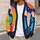 Colorful Abstract Geometric Circles For Casual Office Layering Women's Autumn Style All-over Print Knitted Cardigan - 5