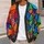 Jewel-Tone Mosaic Blooms for Autumn Layering and Colorful Everyday Women's Style All-over Print Knitted Cardigan - 5