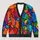 Jewel-Tone Mosaic Blooms for Autumn Layering and Colorful Everyday Women's Style All-over Print Knitted Cardigan - 1