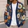 Pumpkin Daisy Autumn Garden Motifs for Cozy Fall Layering, Women's Seasonal Style All-over Print Knitted Cardigan - 5