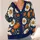 Pumpkin Daisy Autumn Garden Motifs for Cozy Fall Layering, Women's Seasonal Style All-over Print Knitted Cardigan - 4