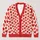 Red Heart Motif Layering Essential for Valentine's Day and Cozy Everyday Wear for Women All-over Print Knitted Cardigan - 1