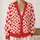 Red Heart Motif Layering Essential for Valentine's Day and Cozy Everyday Wear for Women All-over Print Knitted Cardigan - 2