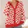 Red Heart Motif Layering Essential for Valentine's Day and Cozy Everyday Wear for Women All-over Print Knitted Cardigan - 4