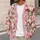 Santa Claus Pink Holiday Botanical Style for Festive Layering and Christmas Gatherings All-over Print Knitted Cardigan - 5