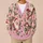Santa Claus Pink Holiday Botanical Style for Festive Layering and Christmas Gatherings All-over Print Knitted Cardigan - 6