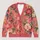 Bright Coral Floral Blooms for Spring Layering and Semi-Formal Days for Women’s Everyday Wear All-over Print Knitted Cardigan - 1
