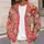 Bright Coral Floral Blooms for Spring Layering and Semi-Formal Days for Women’s Everyday Wear All-over Print Knitted Cardigan - 5